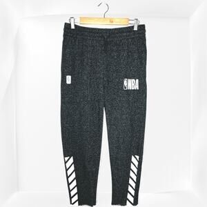 NBA Frayed Hem Chevron Fleece Sweatpants Joggers Cropped Lounge Teens Gray